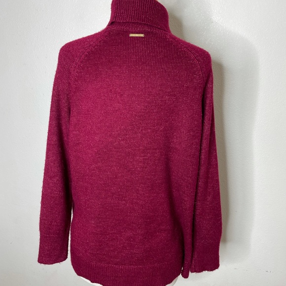 Michael Korse Pink Turtleneck Knit Sweater Size Large Women’s W Gold Buttons - Picture 6 of 10